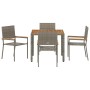 Conjunto de Comedor de Jardín 5 pcs Gris 90 x 90 x 75 cm