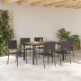 Conjunto de Comedor de Jardín 7 pcs Negro y Madera