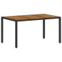 Conjunto de Comedor de Jardín 7 pcs Negro y Madera