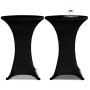 Mantel elástico para mesa alta 4 unidades negro Ø60 cm