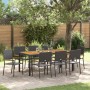 Conjunto de Comedor de Jardín 9 pcs Negro y Marrón