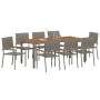 Conjunto de Comedor de Jardín 9 pcs Gris 190 x 90 x 75 cm