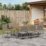 Conjunto de Comedor de Jardín 9 pcs Gris 190 x 90 x 75 cm