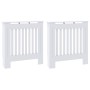 Cubierta de radiador 2 pcs Blanco 78x19x81.5cm Madera Ingeniada