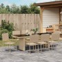 Conjunto de Comedor de Jardín 9 pcs Beige Poliratán