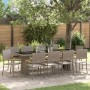 Conjunto de Comedor de Jardín 11 pcs Gris Poliratán