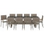 Conjunto de Comedor de Jardín 11 pcs Gris Poliratán