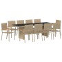 Conjunto de Comedor de Jardín 11 pcs Beige Poliratán