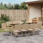 Conjunto de Comedor de Jardín 11 pcs Beige Poliratán