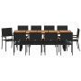 Conjunto de Comedor de Jardín 11 pcs Negro Poliratán