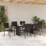 Conjunto de Comedor de Jardín 7 pcs Negro 190 x 80 x 75 cm