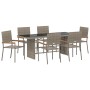 Conjunto de Comedor de Jardín 7 pcs Gris 190 x 80 x 75 cm