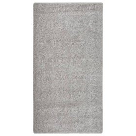 Alfombra peluda antideslizante gris claro 80x150 cm