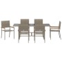 Conjunto de Comedor de Jardín 7 pcs Gris 190 x 80 x 75 cm