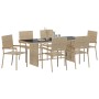 Conjunto de Comedor de Jardín 7 pcs Beige 190 x 80 x 75 cm