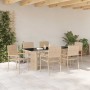Conjunto de Comedor de Jardín 7 pcs Beige 190 x 80 x 75 cm