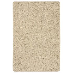 Alfombra peluda antideslizante color crema 140x200 cm