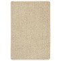 Alfombra peluda antideslizante color crema 140x200 cm