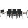 Conjunto de Comedor de Jardín 9 pcs Negro 190 x 80 x 75 cm