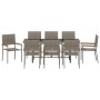 Conjunto de Comedor de Jardín 9 pcs Gris 190 x 80 x 75 cm