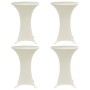 Mantel elástico para mesa alta 4 unidades color crema Ø60 cm