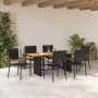 Conjunto de Comedor de Jardín 7 pcs Negro y Marrón