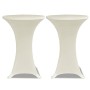 Mantel elástico para mesa alta 4 unidades color crema Ø60 cm