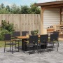 Conjunto de Comedor de Jardín 9 pcs Negro y Marrón