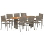 Conjunto de Comedor de Jardín 9 pcs Gris 190 x 80 x 75 cm