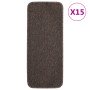 Alfombrillas de escalera 15 uds marrón rectangular 60x25 cm