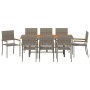 Conjunto de Comedor de Jardín 9 pcs Gris 190 x 80 x 75 cm
