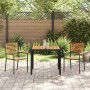 Conjunto de Comedor de Jardín 3 pcs Negro 90 x 90 x 75 cm