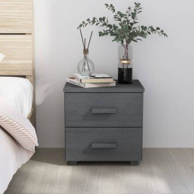 Mesita de noche HAMAR pino macizo gris oscuro 40x35x44,5 cm Mesita de noche HAMAR pino macizo gris oscuro 40x35x44,5 cm