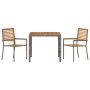 Conjunto de Comedor de Jardín 3 pcs Gris 90 x 90 x 75 cm