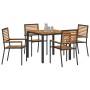 Conjunto de Comedor de Jardín 5 pcs Negro y Madera
