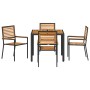 Conjunto de Comedor de Jardín 5 pcs Negro y Madera