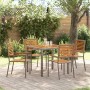 Conjunto de Comedor de Jardín 5 pcs Gris 90 x 90 x 75 cm