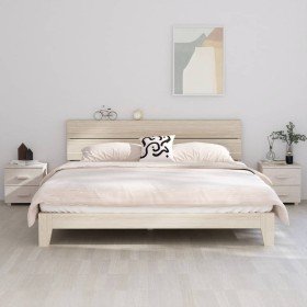 Mesitas de noche 2 uds HAMAR pino macizo blanco 40x35x44,5 cm Mesitas de noche 2 uds HAMAR pino macizo blanco 40x35x44,5 cm