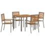 Conjunto de Comedor de Jardín 5 pcs Gris 90 x 90 x 75 cm