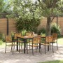 Conjunto de Comedor de Jardín 7 pcs Negro 150 x 90 x 75 cm