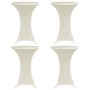 Mantel elástico para mesa alta 4 unidades color crema Ø80 cm