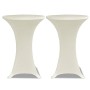 Mantel elástico para mesa alta 4 unidades color crema Ø80 cm