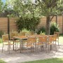 Conjunto de Comedor de Jardín 9 pcs Gris y marrón