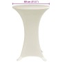 Mantel elástico para mesa alta 4 unidades color crema Ø80 cm
