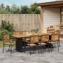 Conjunto de Comedor de Jardín 9 pcs Negro 240 x 90 x 75 cm
