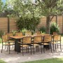 Conjunto de Comedor de Jardín 11 pcs Negro 240 x 90 x 75 cm