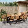 Conjunto de Comedor de Jardín 11 pcs Negro 240 x 90 x 75 cm