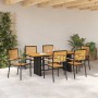 Conjunto de Comedor de Jardín 7 pcs Negro 190 x 80 x 75 cm