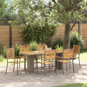 Conjunto de Comedor de Jardín 7 pcs Gris 190 x 80 x 75 cm