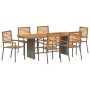Conjunto de Comedor de Jardín 7 pcs Gris 190 x 80 x 75 cm